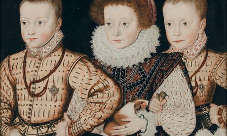 Portrait of three Elizabethan children, including possibly the first portrait of a guinea pig